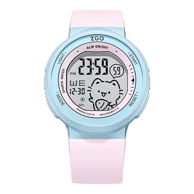 正港 线条小猫手表学生儿童女孩初高中只看时间女生高颜值电子表