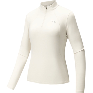 安踏运动长袖女士半拉链长t2026新款速干透气跑步训练服运动上衣