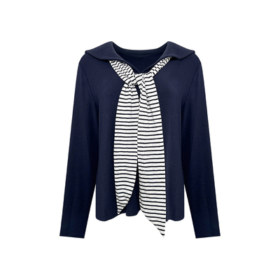 NAZ那子大码秋季拜耳羊绒休闲海军领T恤披肩套装胖mm气质洋气上衣