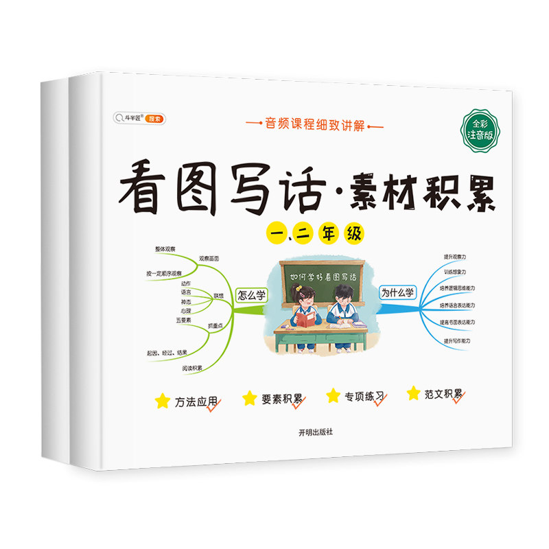 【斗半匠】看图写话思维导图一二年级专项训练上册语文范文大全下册阅读理解每日一练人教版小学生看图说话训练书优秀作文技巧大全