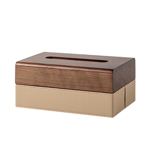 胡桃木纸巾盒实木客厅高档轻奢茶几收纳家用创意高级感桌面抽纸盒