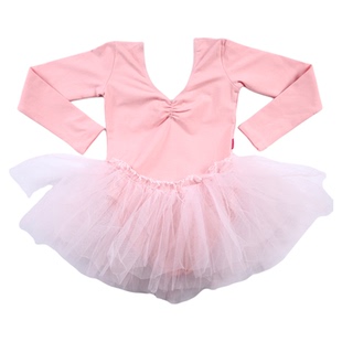 新款Sansha三沙儿童芭蕾舞蹈服 TUTU裙蓬蓬裙 秋冬长袖连体练功服