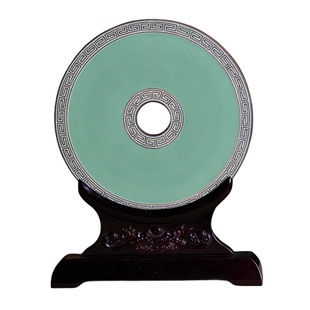 龙泉青瓷玉璧摆件中式家居装饰工艺品纯手工礼物高端礼品礼盒装