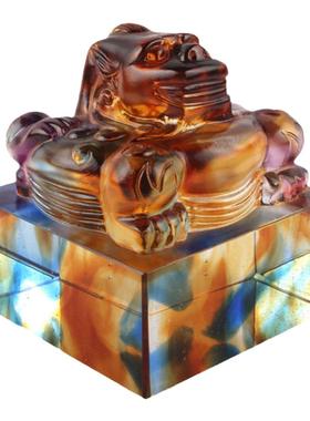 琉璃神州玉玺印章摆件创意时尚家居装饰品办公桌摆设个性定制刻字