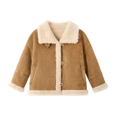 儿童羊羔毛外套2025冬季新款