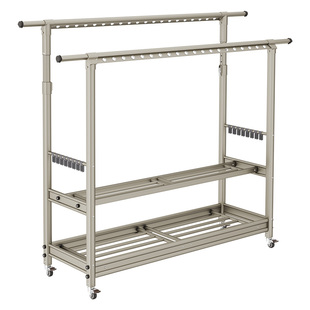 阳台晾衣架双杆式伸缩落地挂衣架家用移动凉衣杆晒被子神器晒衣架