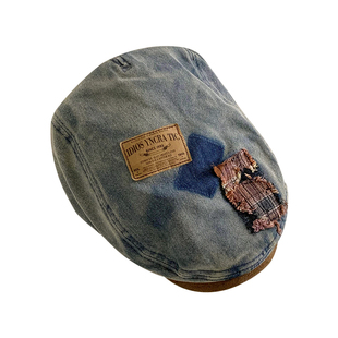 美式复古前进帽牛仔贝雷帽女夏天小众百搭大头围显脸小反戴帽子