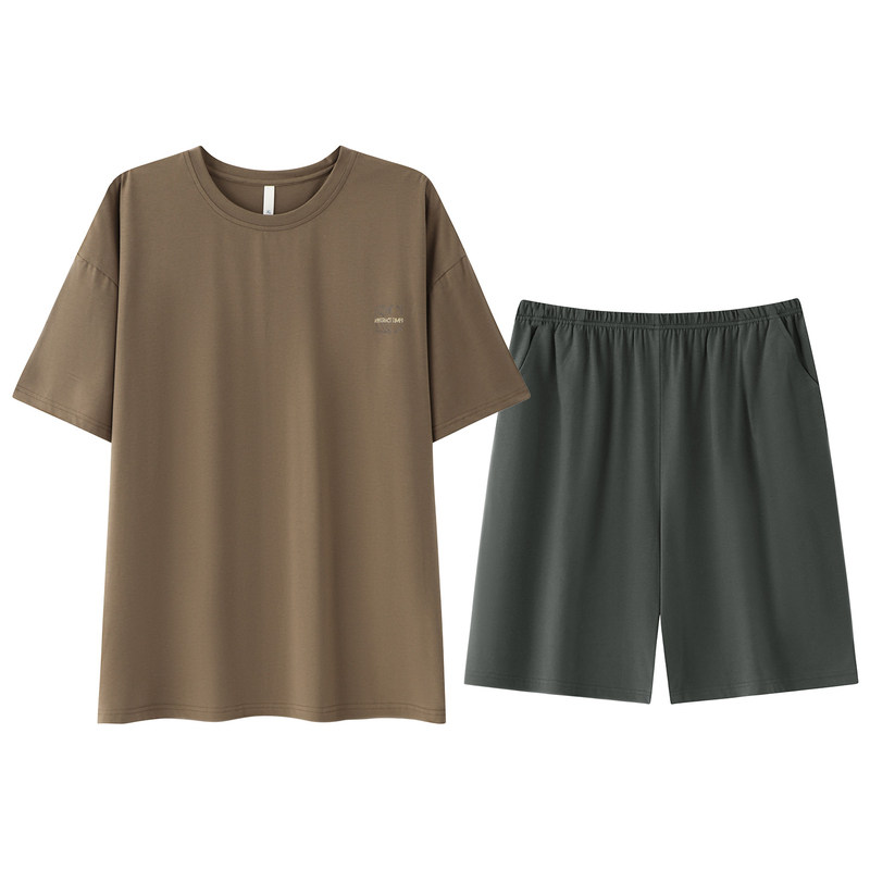 初子尼男士夏季纯棉家居服套装