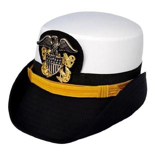 美国海员帽 爵士帽 船长帽 卷檐帽 飞行员帽子女游艇帽子 保安帽