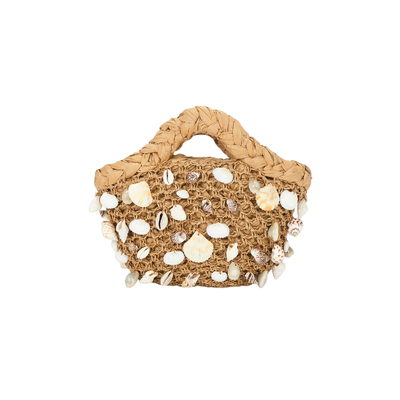 [春季新品]SIMONMILLER 贝壳编织手提包草编包海边度假REVOLVE