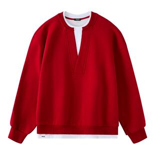 it :5cm/FIVECM美式假两件圆领卫衣男2026春秋季休闲宽松套头上衣