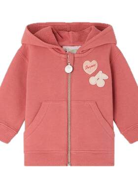【新品】Bonpoint2026春夏女小童樱桃图案连帽运动衫小樱桃童装