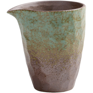 碌心 仿古风锤纹公道杯 中式粗陶茶海陶瓷分茶器 均杯器功夫茶具