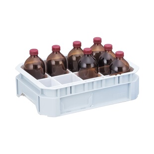 ASONE药瓶托盘388*283*125mm PP隔板塑料整理盒 试剂瓶收纳盒方盘