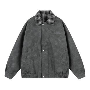 GOOZIMADE 巴恩风皮衣外套男冬季棉服美式复古男生工装皮夹克男款