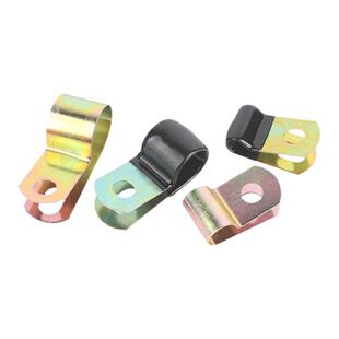 铁镀锌单管夹Q686F4浸塑R型弹簧性油管卡箍线卡固定理线金属夹子