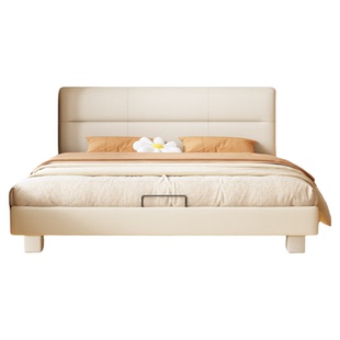 纯实木榫卯床小户型齐边薄床头静音互不干扰可定制加厚排骨架床架