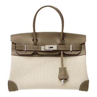 HOUSEOFHELLO 新款休闲百搭帆布拼皮大号铂金包单肩手提包30CCBB