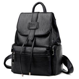真皮女士双肩包2025新款大容量软皮旅行包包时尚百搭学生防盗背包