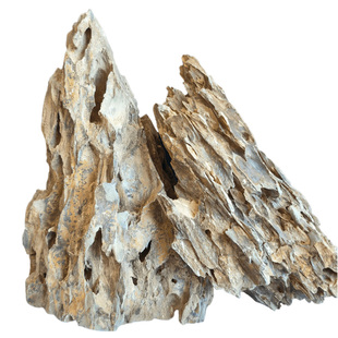 鱼缸造景石天然切底松皮石大山峰假山真石头套装原石玻璃盆景摆件