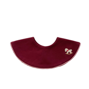 woyoo韩版明星同款婴儿纯棉纯色卡通刺绣装饰圆形旋转口水巾围嘴