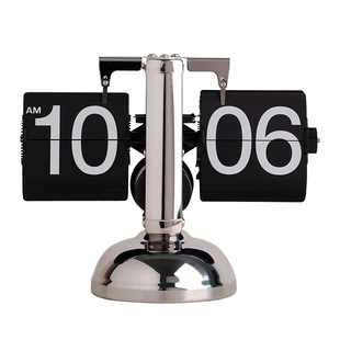贝汉美轻奢高档自动翻页时钟桌面摆件创意客厅装饰摆台式数字钟表