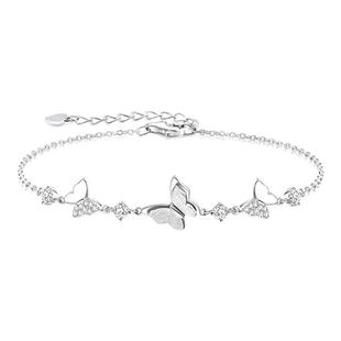 周大生S925银月蝶蝴蝶手链纯银小众手饰闺蜜新年情人节礼物送女友