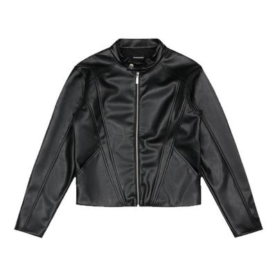 Randomevent拼接骑行皮夹克