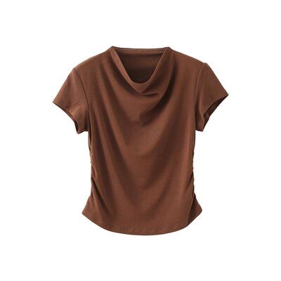 POPCHRIO微荡领小飞短袖正肩T恤