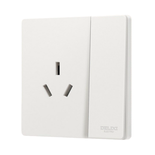 德力西官方cd825系列墙奶油风哑光空调16A面板菱花汉玉白开关插座
