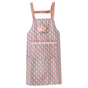 新款帆布背带式围裙厨房家用防污耐磨围腰成人上班防脏女士工作服