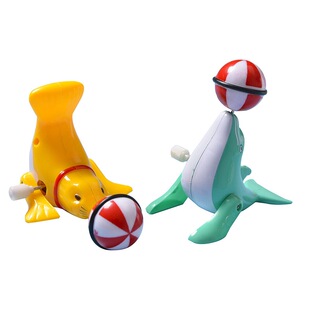 上链发条玩具小动物海狮顶球上弦会跑旋转海豚怀旧儿童宝宝婴幼儿