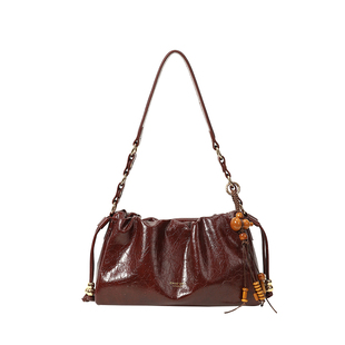 南风Chio2nd 暗夜蔷薇托特包包女油蜡皮褶皱小众不撞款单肩斜挎包