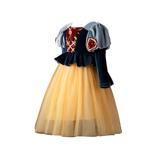 sesameclub女童白雪公主裙春装超好看儿童连衣裙生日绝美礼服裙子