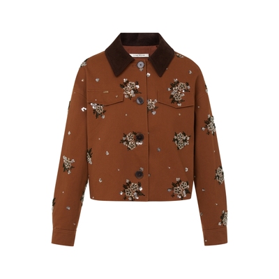 【祝绪丹同款】朗姿/LIME莱茵重工钉珠绣千金风外套夹克半裙新款