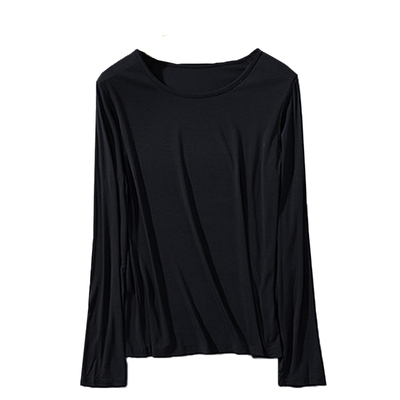 长袖简约百搭薄款柔软莫代尔女