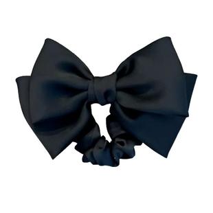 网红红色缎面蝴蝶结大肠圈女复古气质韩版秋冬发饰高级感马尾发绳