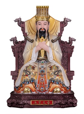 汉白玉玉帝西王母神像家居摆件