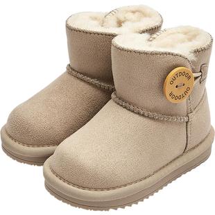 巴拉巴拉儿童雪地靴男童女童靴子加绒鞋子冬季新款童鞋中大童棉靴