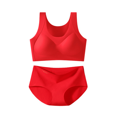 婷美女童红色本命年内衣套装马年