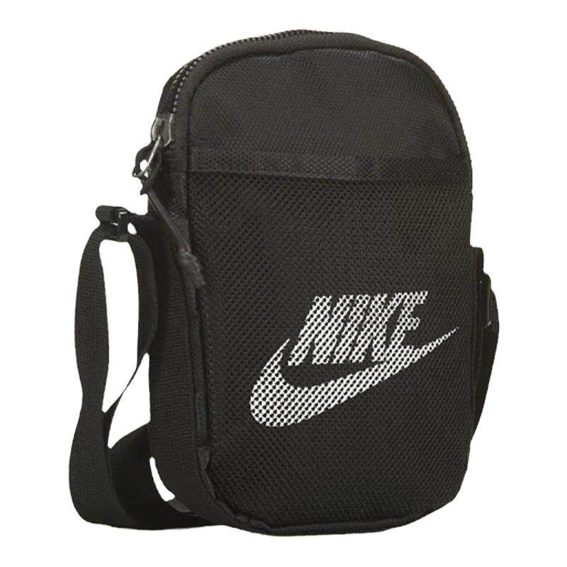 NIKE耐克斜挎包单间跑步小包男女迷你黑白配色网面手机零钱包出街