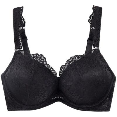 文胸有钢圈法式蕾丝外扩大胸显大