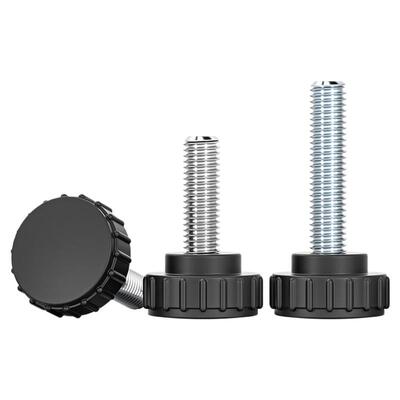 直纹磨砂面把手胶头手拧螺丝塑料圆头滚花螺丝手柄旋钮M3M4M5M6M8