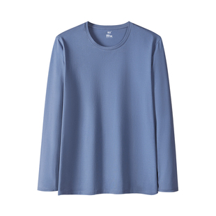 健将秋衣男款纯棉上衣单件冬季内搭圆领打底全棉毛衫男士保暖内衣