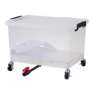 养乌龟专用箱缸底可排水晒爬台透明带盖生态家用过滤鱼混养万向轮