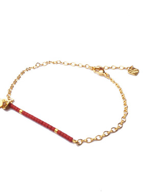 法国红色转运珠鼠年结婚爱心手链