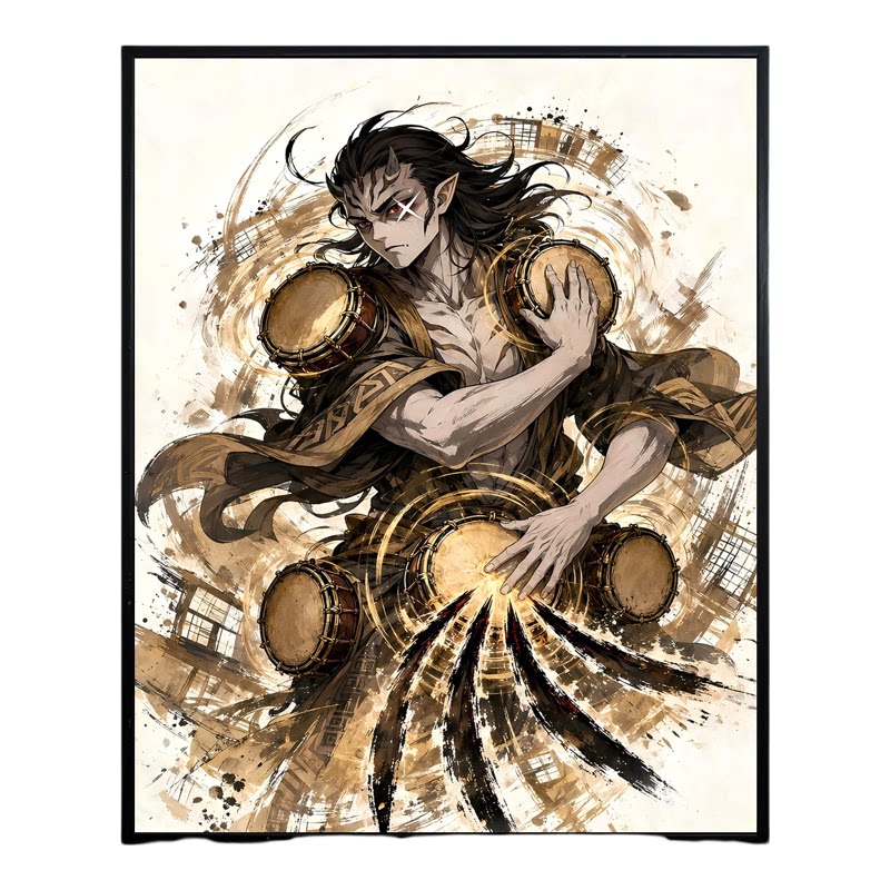 数字油画diy来图可定制简约填色0基础绘画鬼灭之刃装饰画手工礼物