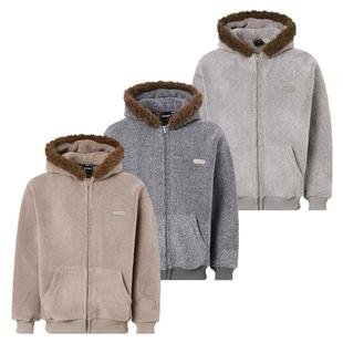 INSstudios 国潮美式「大毛领羊羔毛开衫外套」宽松加绒连帽夹克