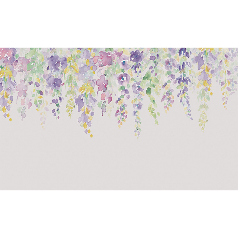 送糯米胶友美家墙布花卉紫色壁画