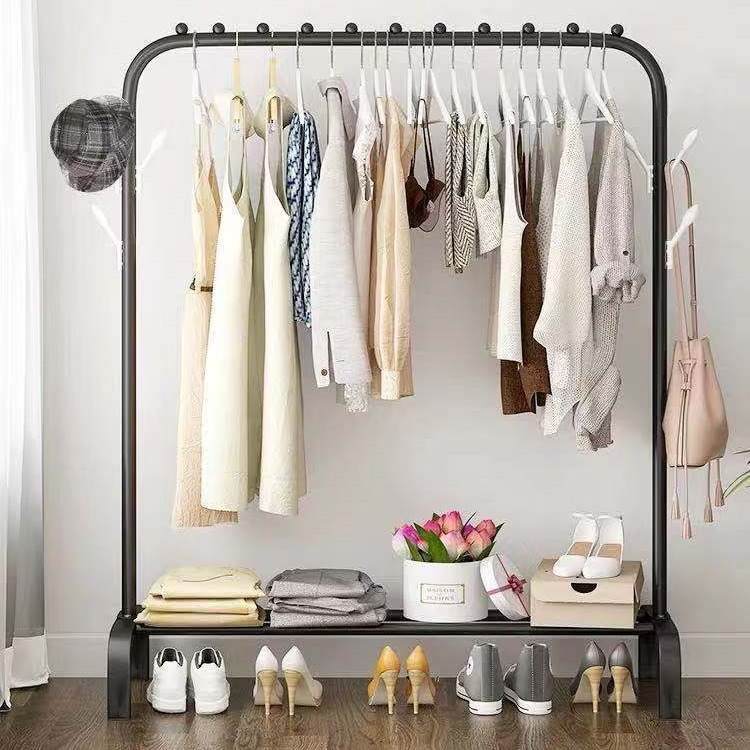 单杠式晾衣架落地室内外晾晒架阳台简易伸缩挂衣架